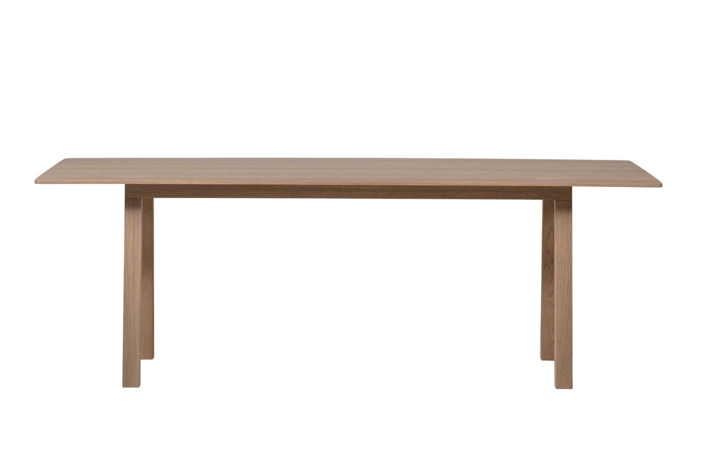 NERVOSA Designer Esstisch mit naturfarbenem Finish und rechteckiger Tischplatte auf vier Beinen