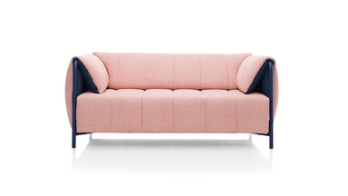 RONDO Designer Schlafsofa von vorne – modernes Schlafsofa mit gepolsterten Armlehnen