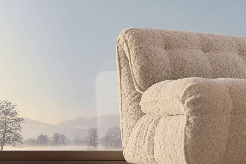 Detailansicht der Ergonomie-Rückenlehne des Sofas