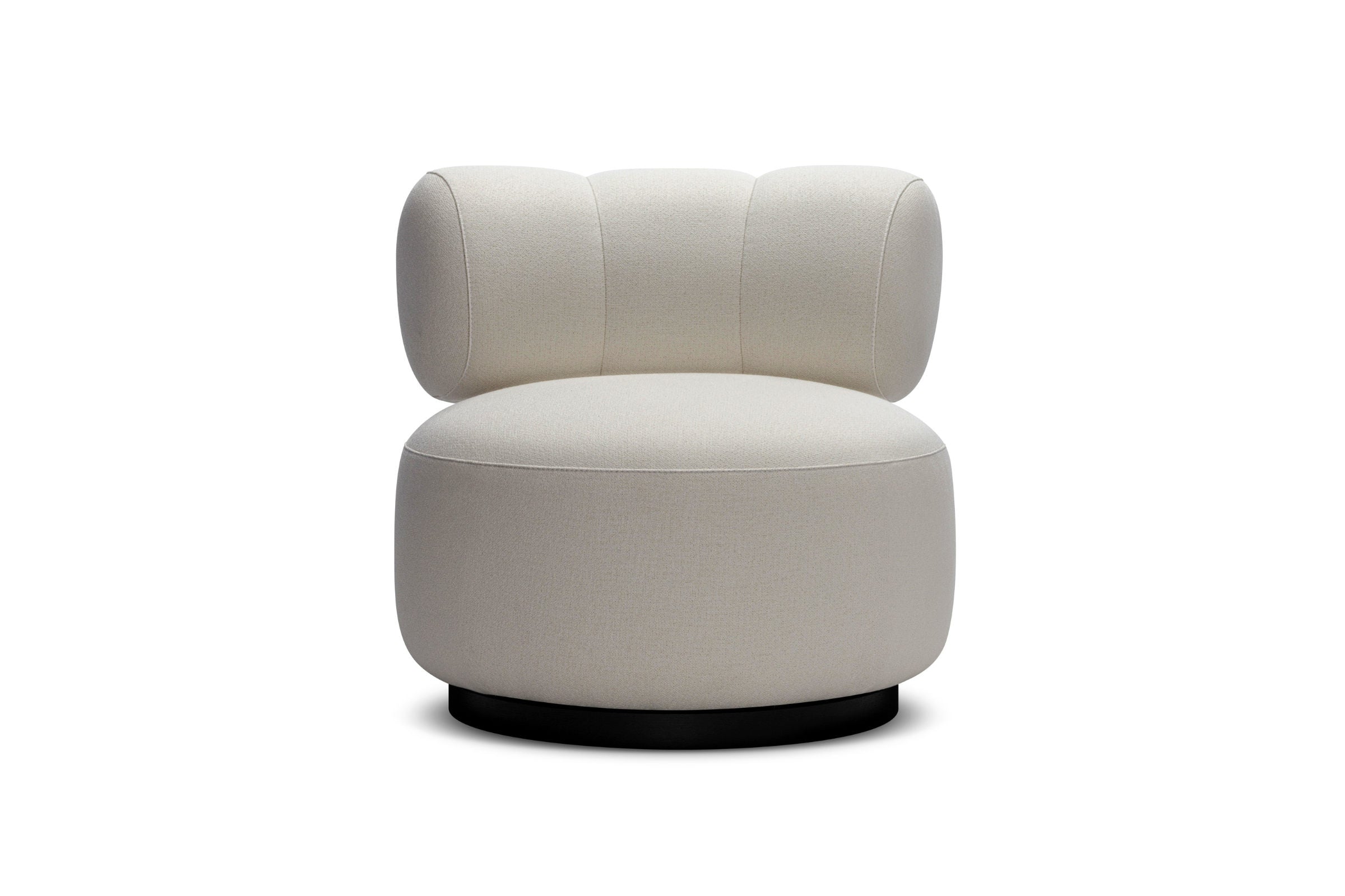 ASPEN Designer Sessel mit gesteppter Rückenlehne in Beige – frontal auf weißem Hintergrund