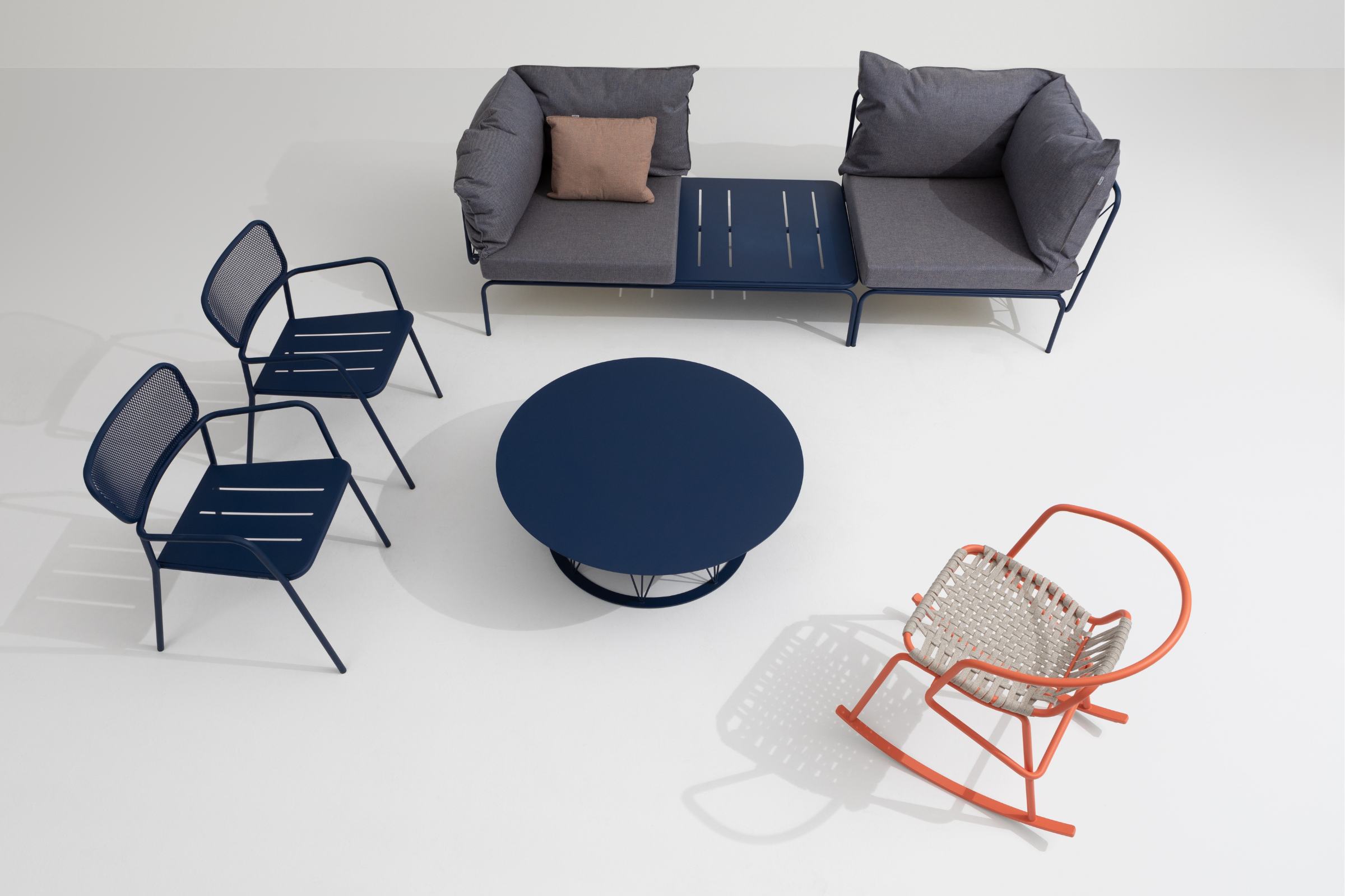 ATAMAN Designer Modulares Gartensofa-Eckelement mit Couchtisch (links/rechts) in Kombination mit anderen Modulen