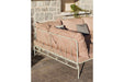 Rückansicht des Modul-Gartensofas mit Metallrahmen