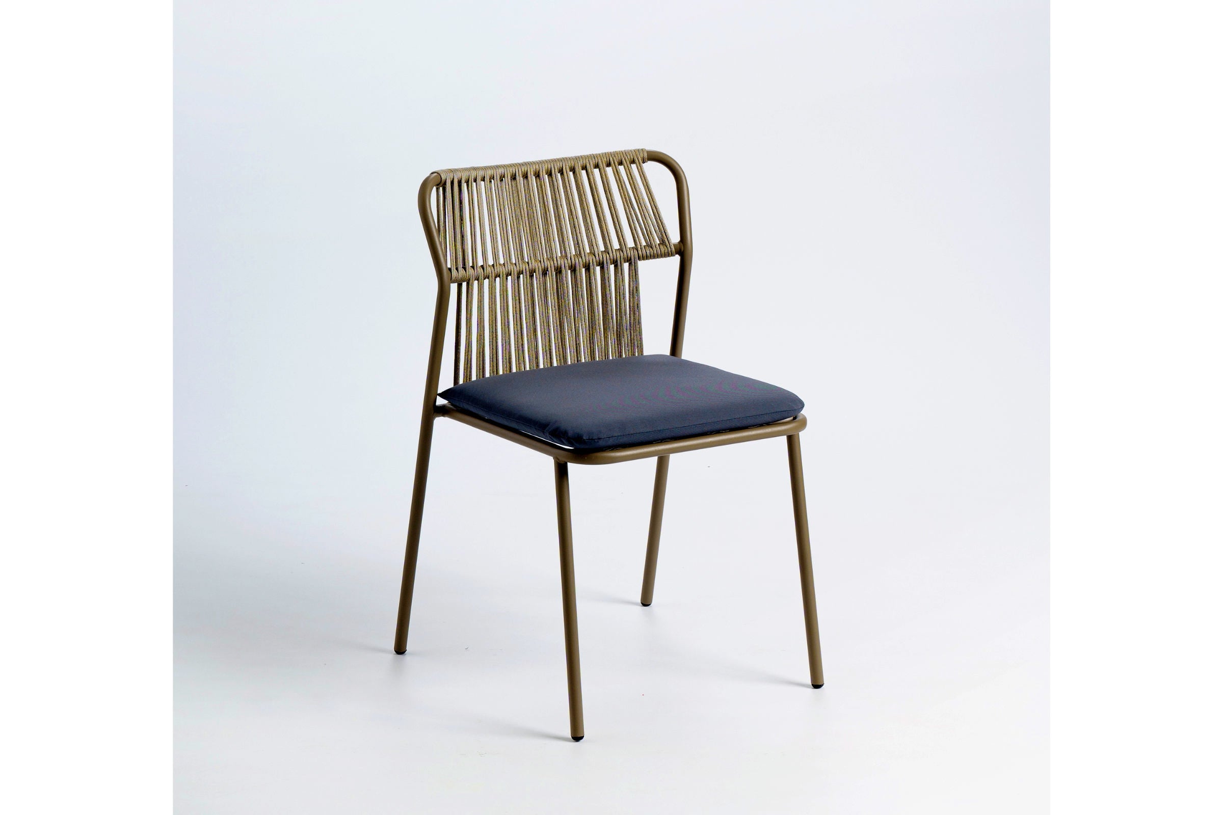 BIANCA+ Outdoor Stuhl mit Sitzkissen in Blau und Beige