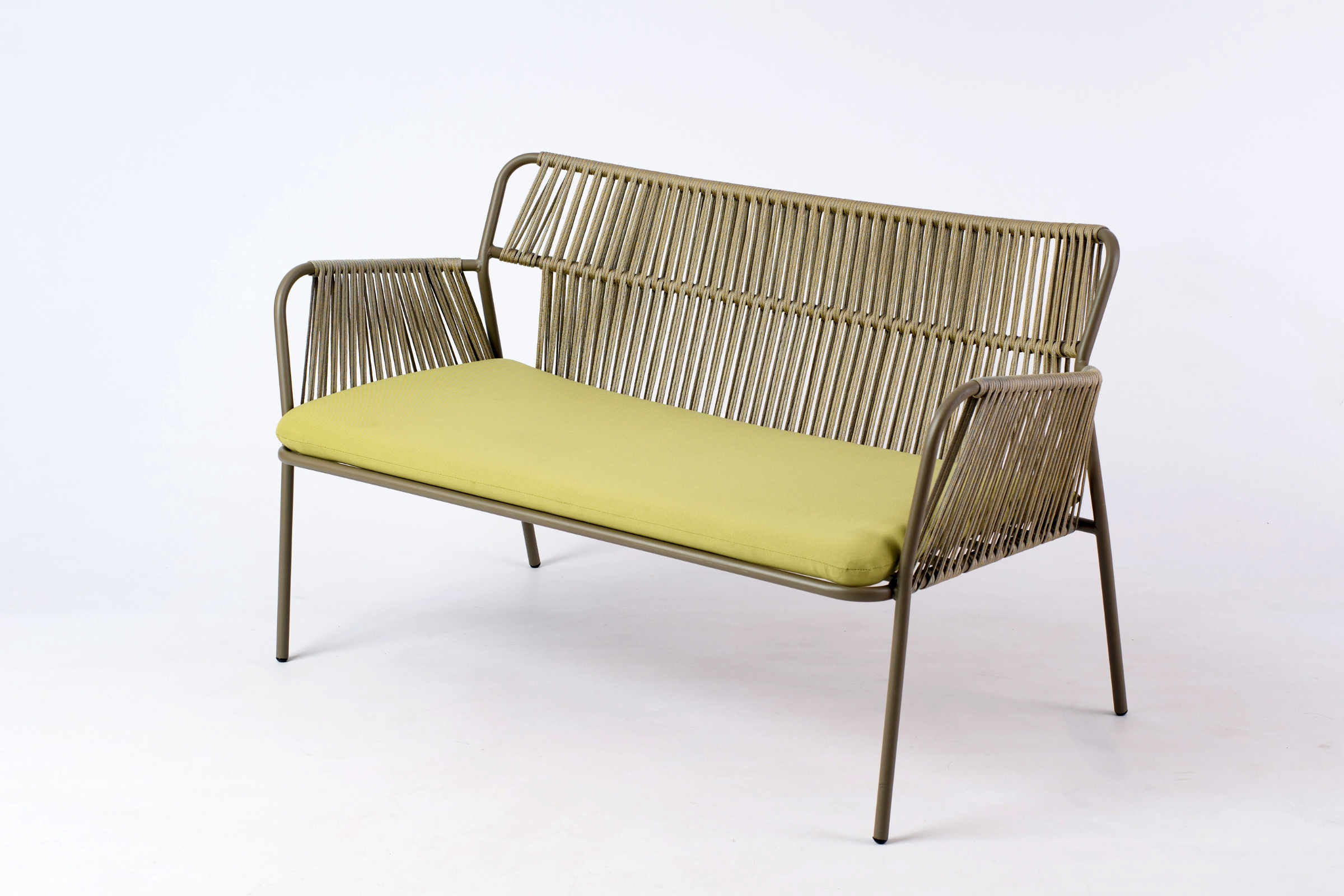 BIANCA plus Gartensofa Outdoor mit Metallrahmen und Seilgeflecht