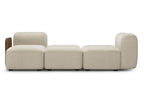 Designer Modular Sofa mit offener Anordnung und Holzarmlehne