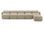 DOLMEN Designer Modular Sofa als großzügige Sitzlandschaft mit Chaiselongue