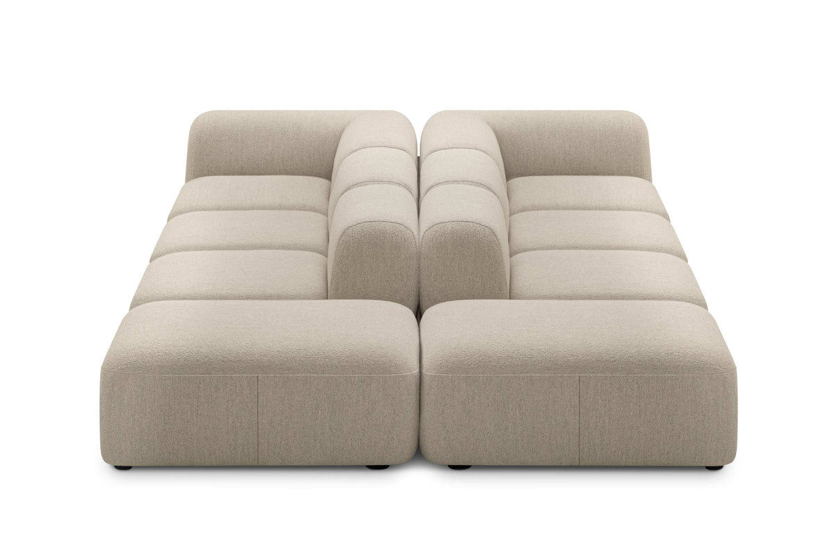 Designer Modular Sofa mit gegenüberliegenden Sitzreihen und offenen Enden