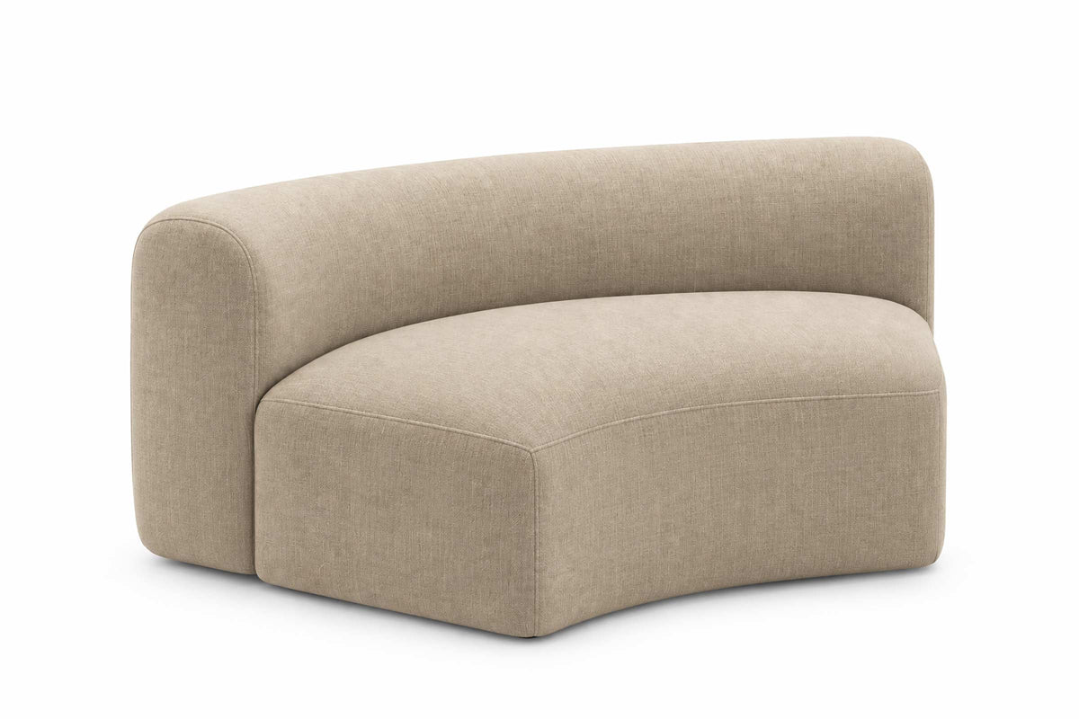 Sofa Eckmodul mit abgerundeter Rückenlehne in hellem Stoff