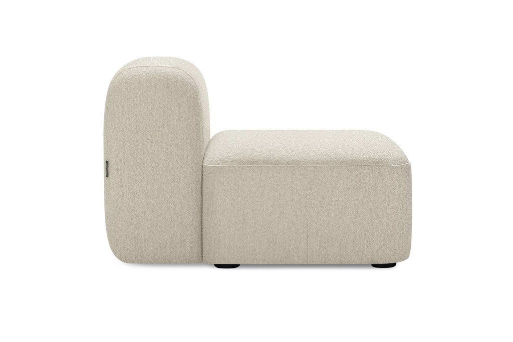 DOLMEN Designer Sofa Einzelelement von Volumen mit Rückenlehne in hellem Stoff – Seitenansicht