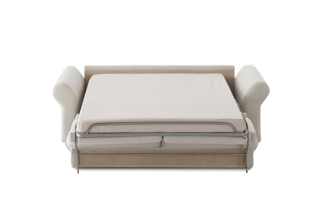 FAIRY Designern Schlafsofa mit ausgezogener Liegefläche – Bettfunktion geöffnet