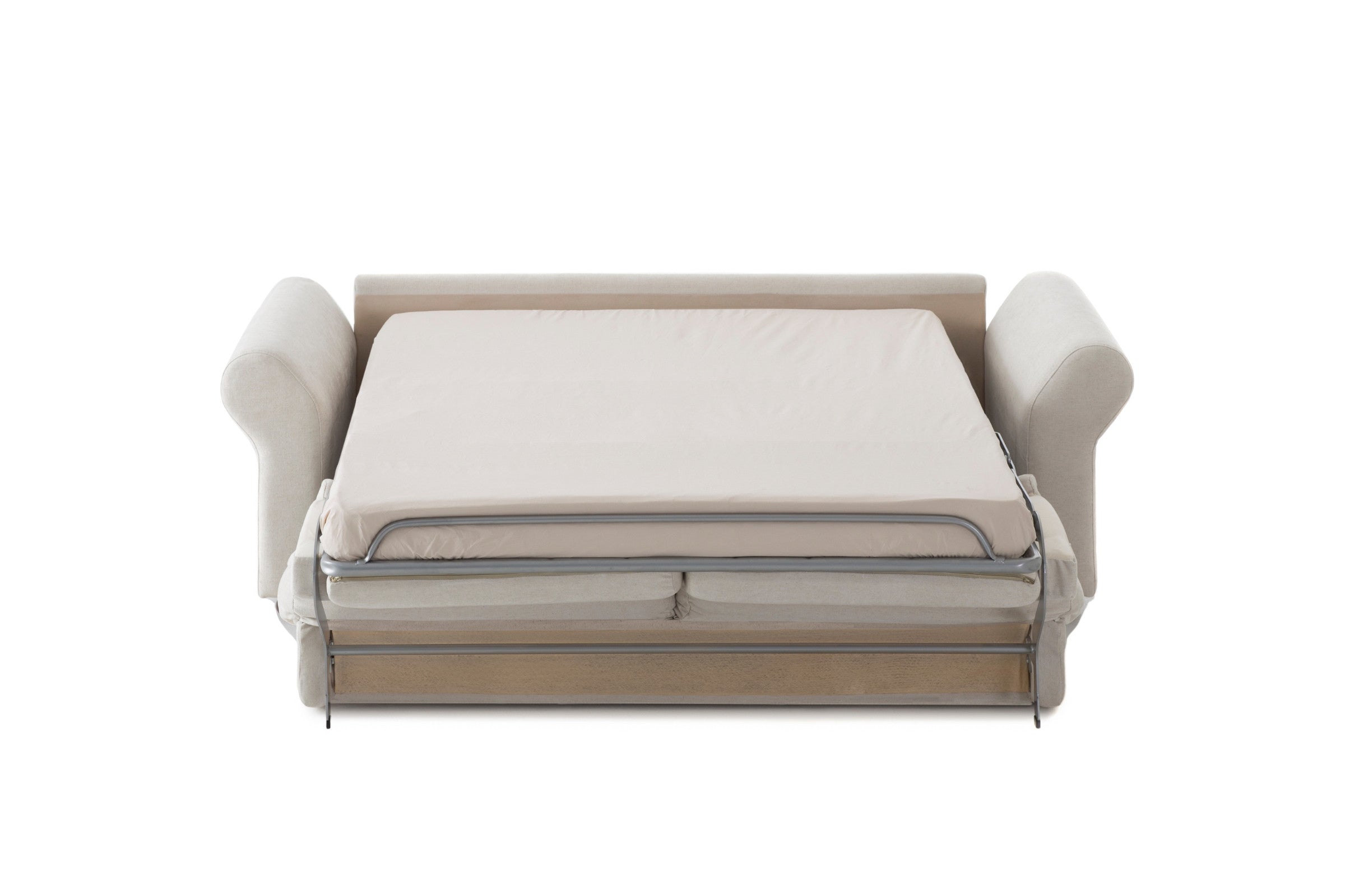 FAIRY Designern Schlafsofa mit ausgezogener Liegefläche – Bettfunktion geöffnet