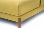 Modular Sofa Detailansicht von Sitzpolster und Holzfuß