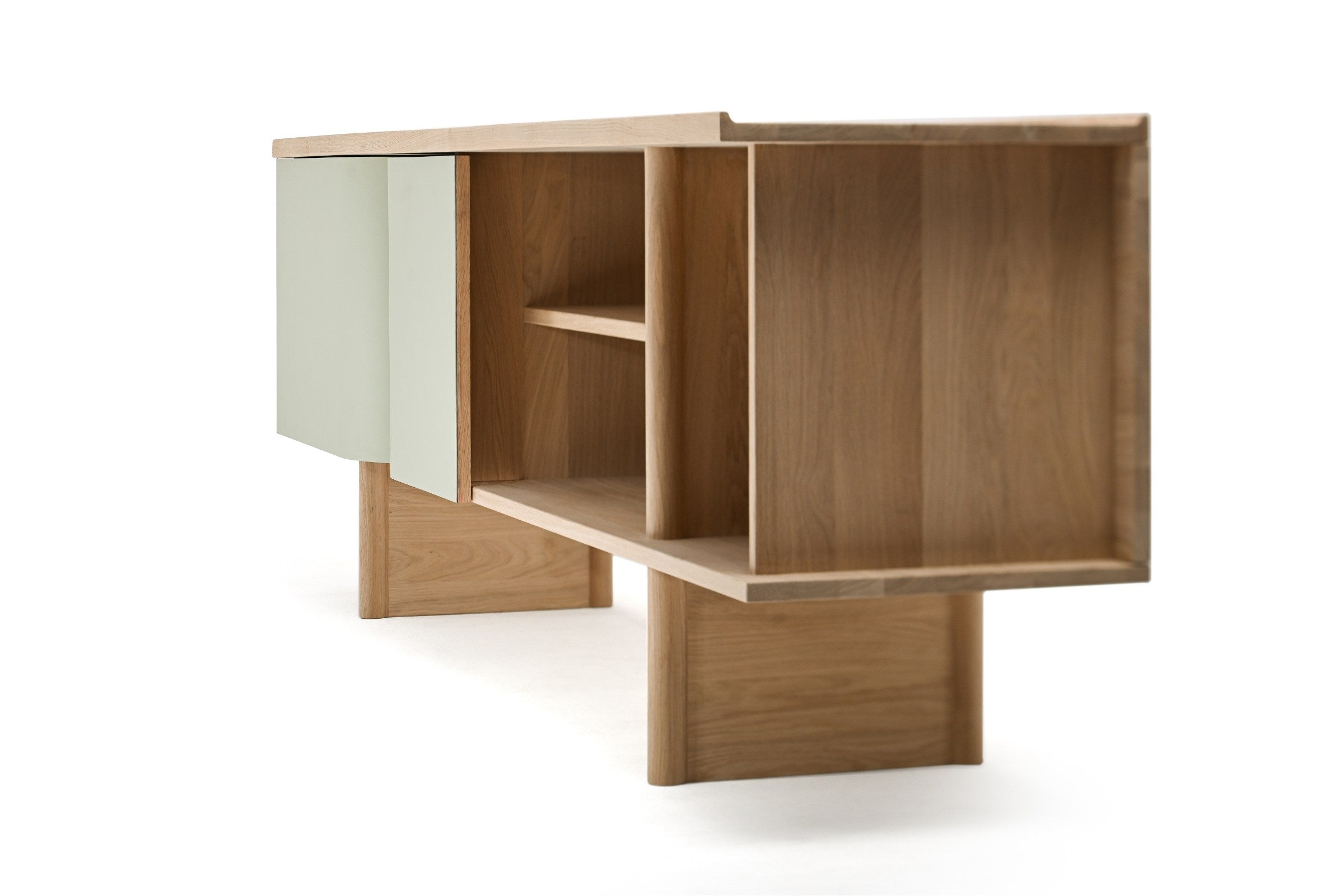 FLESSO Designer Sideboard von Woak mit abgerundeten Türen – Seitenansicht