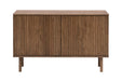 Frontalansicht des Sideboards mit eleganter Lamellenfront