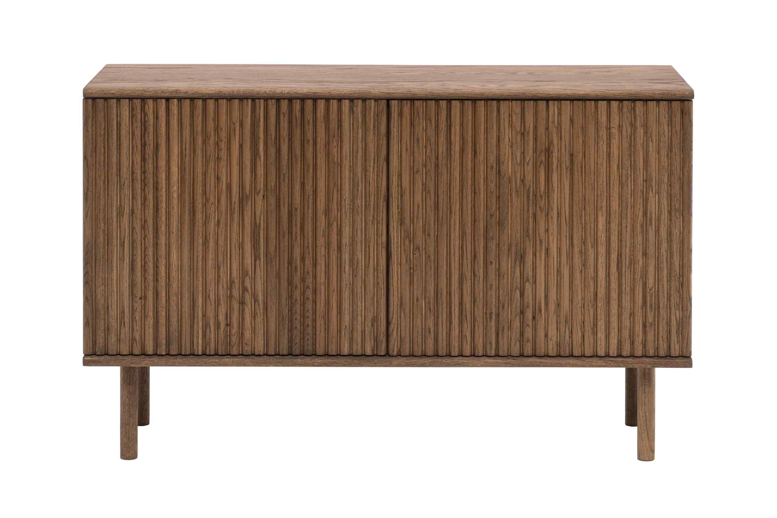 Frontalansicht des Sideboards mit eleganter Lamellenfront