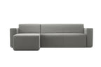 HIPPO Designer Schlafsofa mit Chaiselongue von EXTRAFORM in grauem Stoff in Frontansicht