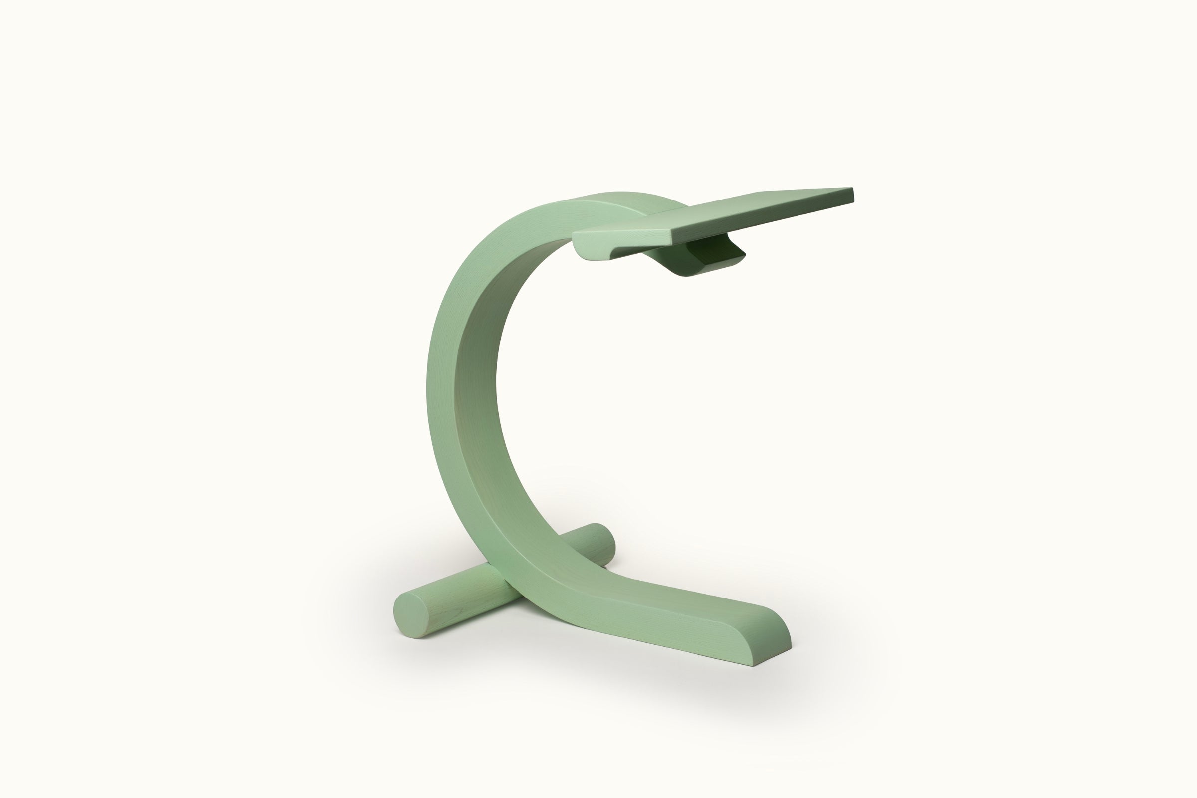 Grüner Designer Hocker von Woak - Seitenansicht