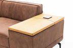 INFINITY Designer Sofa Detailansicht mit seitlicher Holzablage