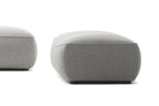 ISOLA Designer Pouf von EXTRAFORM in hellgrauem Stoff – Seitenansicht
