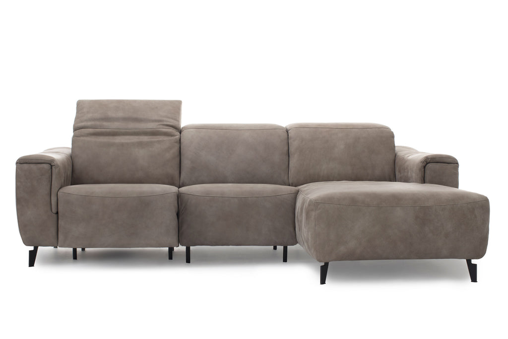 JOY Relax Sofa mit Chaiselongue und verstellter Kopfstütze