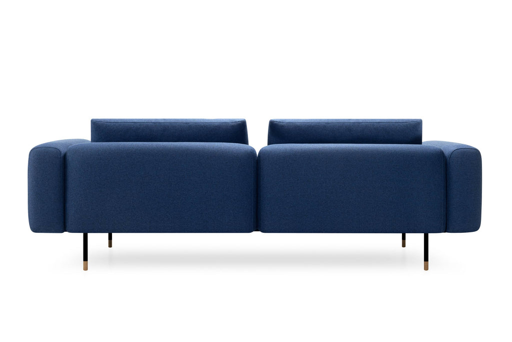 KUBIK Designer Sofa von Volumen in Blau in Rückansicht