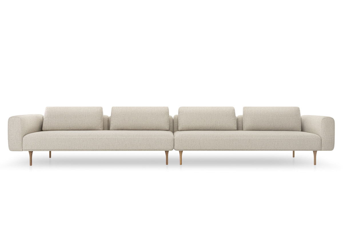 KUBIK Designer Modular Sofa als großzügige Sitzlandschaft mit vier Rückenkissen