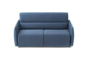 LAYER Designer 2-Sitzer Schlafsofa von EXTRAFORM in blauem Stoff in Frontansicht