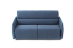 LAYER Designer 2-Sitzer Schlafsofa von EXTRAFORM in blauem Stoff in Frontansicht