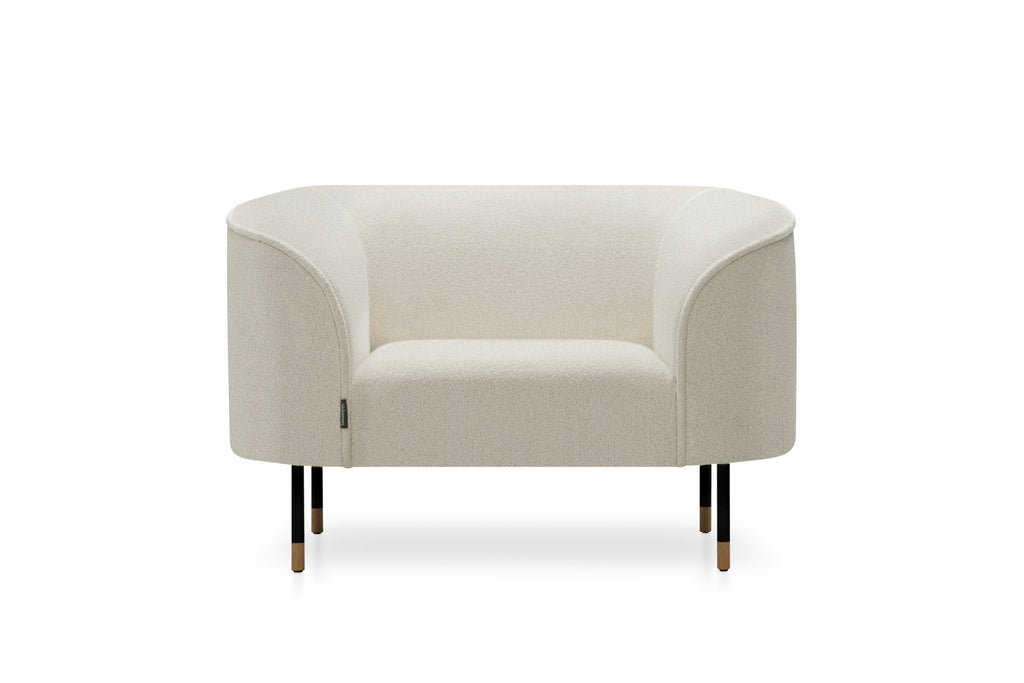 Le Mans Designer Sessel in Weiß – Frontalansicht