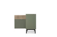 Detailaufnahme der MDF-Fronten und der Metallbeine des Sideboards