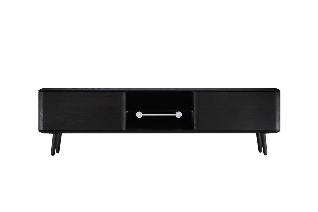 MALIN Lowboard aus Massivholz mit Holzbeinen und Nische - SOLIDMADE | Design Furniture