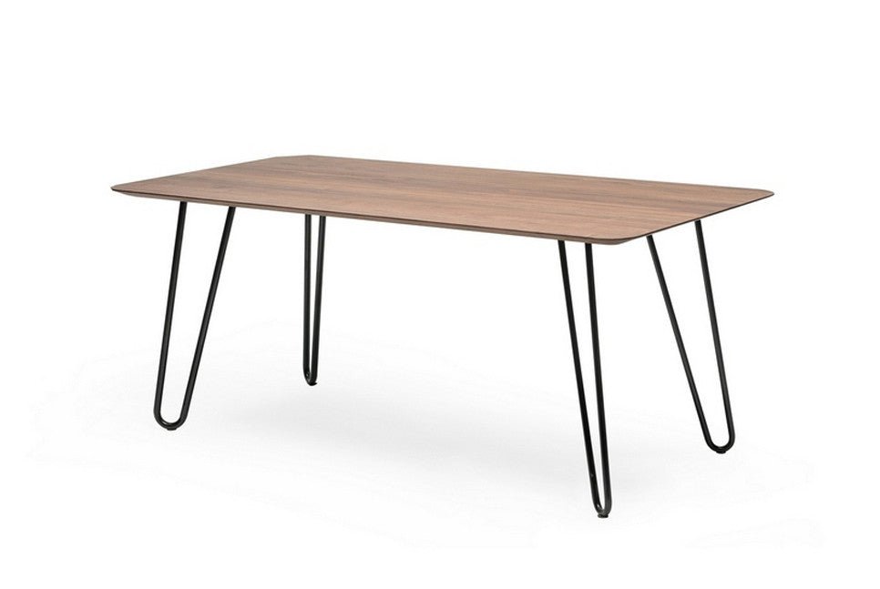 MALINO Massivholz Esstisch mit Metallbeinen - Schrägansicht