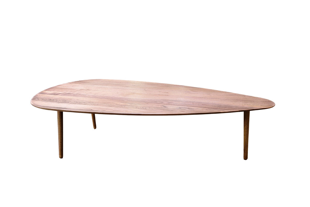 MALIN Designer Couchtisch mit Holzbeinen aus einer anderen Perspektive