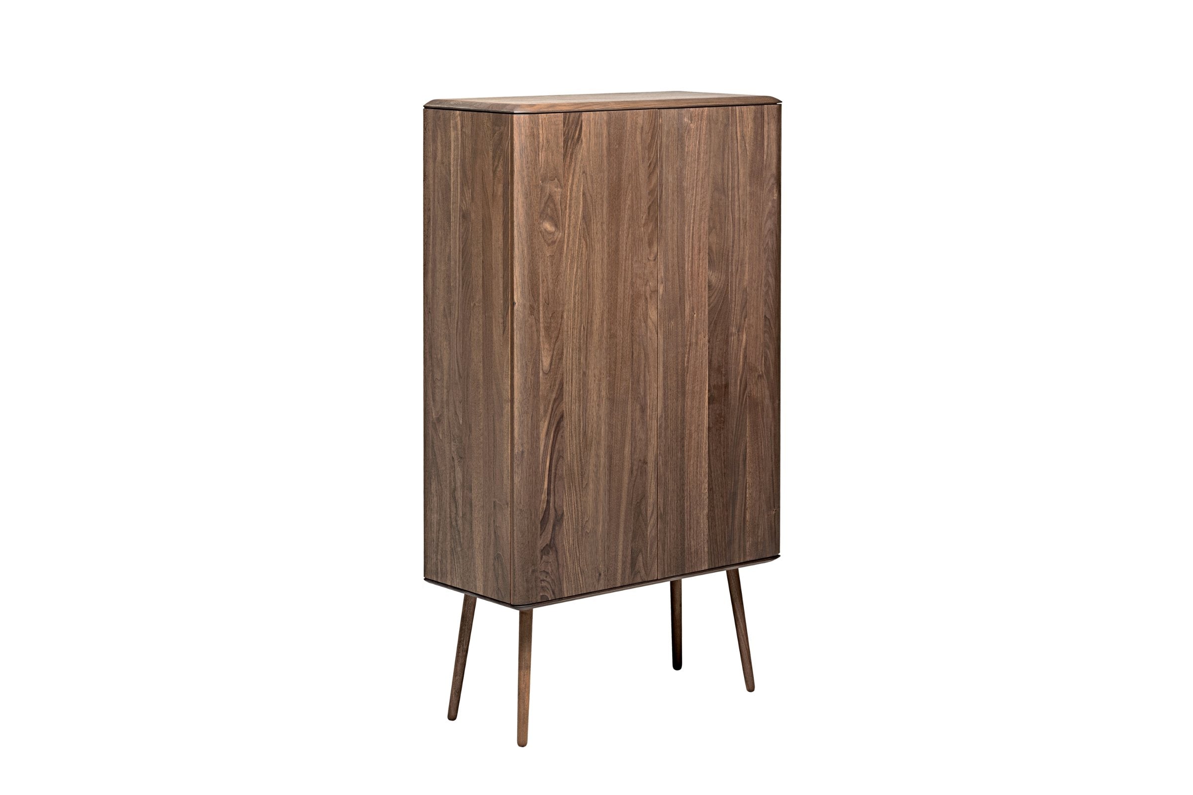 MALIN Designer Highboard aus Massivholz – Schrägansicht