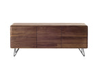 MALIN Designer Sideboard aus Massivholz auf Metallbeinen, Vorderansicht