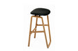 MARSHALL Designer Barhocker aus Massivholz mit Ledersitz – Seitenansicht