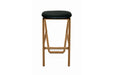 MARSHALL Designer Barhocker aus Massivholz mit Ledersitz – Frontansicht