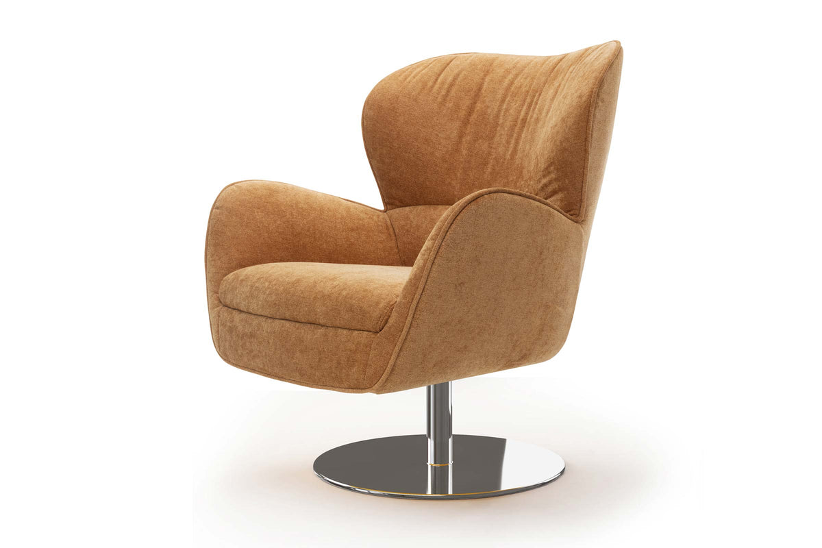 MEI Designer Sessel von EXTRAFORM mit rundem Metallfuß