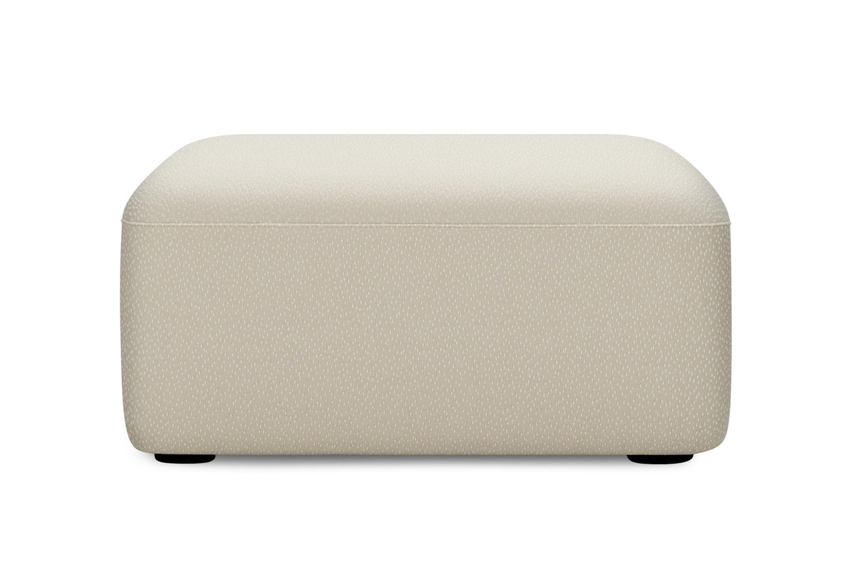 Pouf von Volumen mit hellem gemustertem Stoffbezug