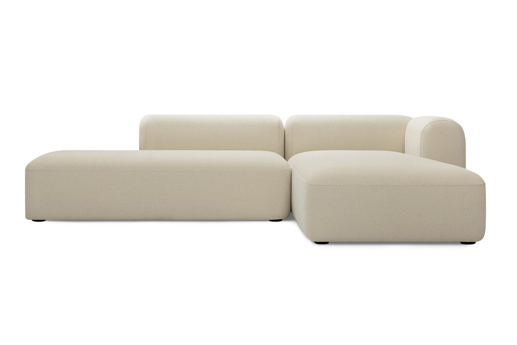 Modular Sofa in Beige als Ecksofa mit Chaiselongue rechts
