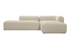 Modular Sofa in Beige als Ecksofa mit Chaiselongue rechts