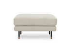 PANAMA Designer Pouf von Volumen in hellem Stoff mit schlanken Metallfüßen