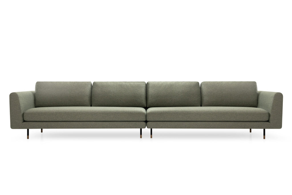 PANAMA Designer Modular Sofa als großzügige Kombination in grünem Stoff