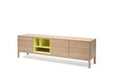 RABA Designer Lowboard von Whiteoak in Seitenansicht auf Holzbeinen