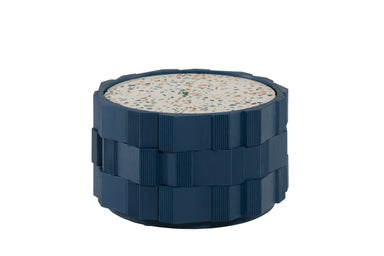 REPETA 10 Designer Beistelltisch in Blau mit Terrazzo-Tischplatte