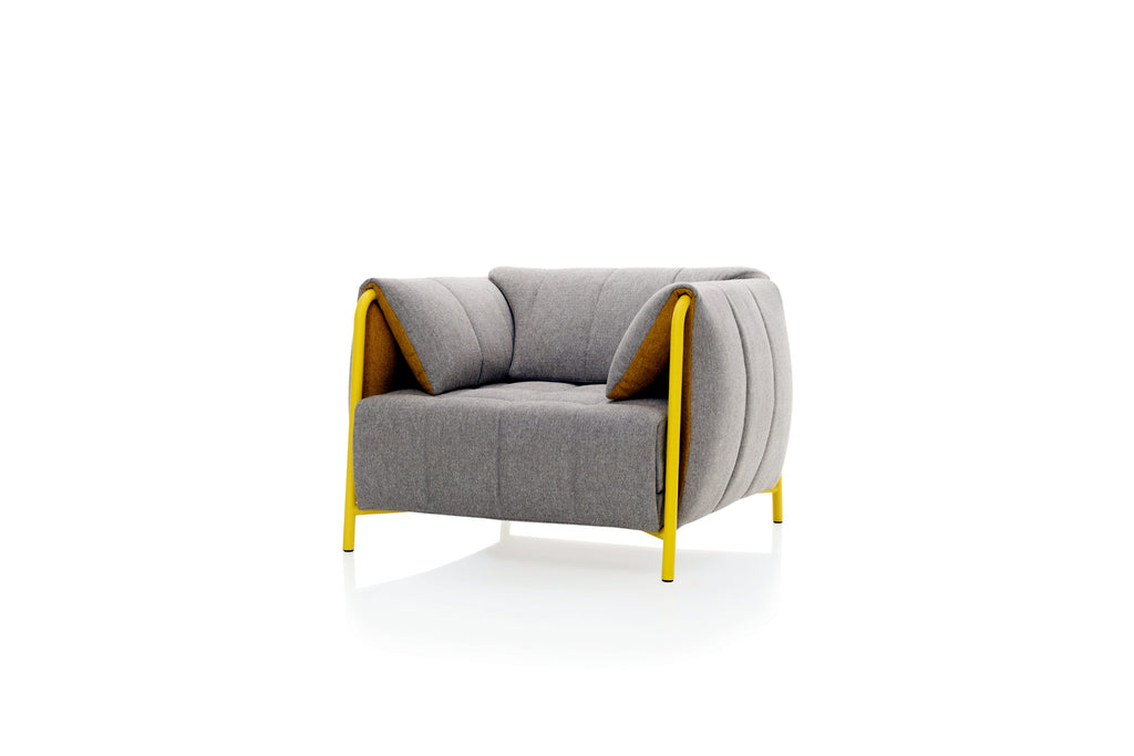 RONDO Designer 1-Sitzer-Schlafsofa mit gepolsterten Armlehnen