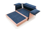 RONDO Designer Sofa ausgeklappt als Bett – praktische Schlaflösung mit Stil