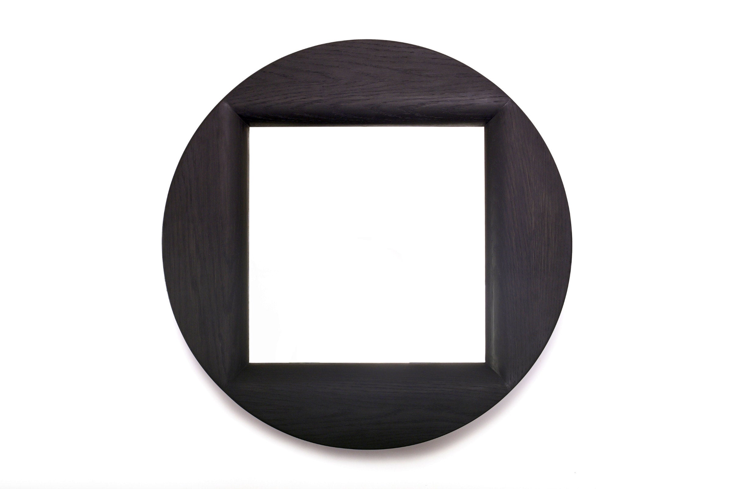 SIGNET Designer Spiegel rund von Woak mit Massivholzrahmen – Draufsicht