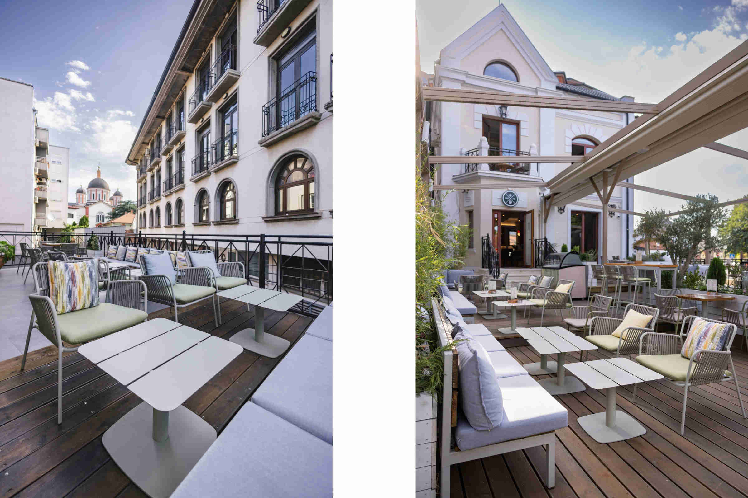 Gartenclubtisch Set Terrasse – moderne Gartenmöbel Kombination