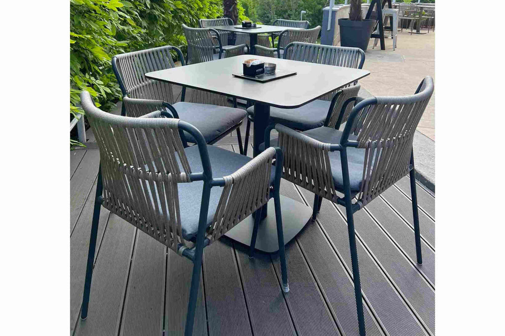 TAOR Gartentisch Terrasse – moderner Outdoor Tisch mit Gartenstühlen